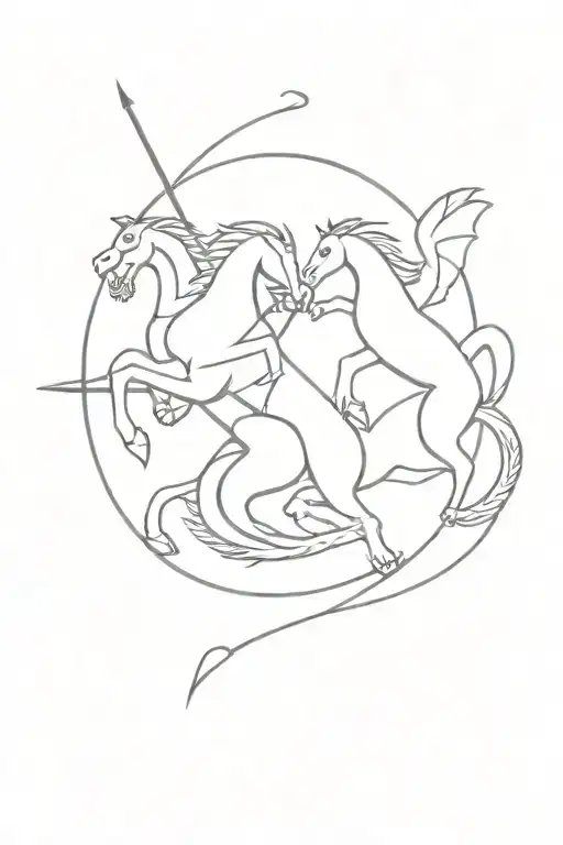 St. George slaying dragon tattoo design idea