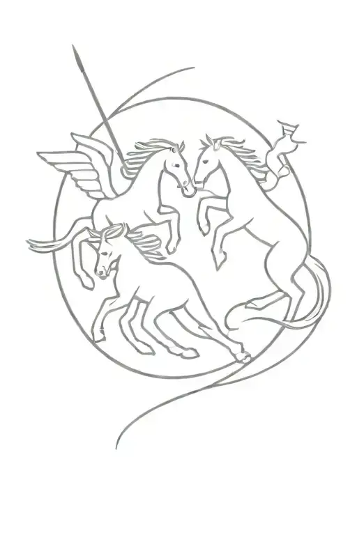 St. George and beatnik tattoo design idea