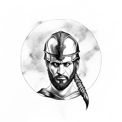 leonidas from 300 kicking the persian messenger down the pit tattoo design idea