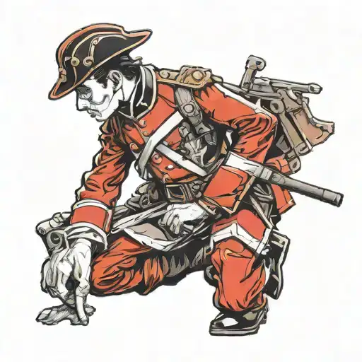kneeling redcoat soldier tattoo design idea