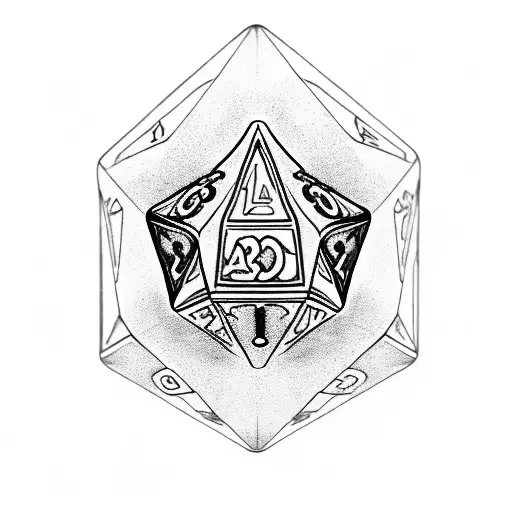 dnd dice set action tattoo design idea
