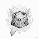 dnd dice set in the wind tattoo design idea