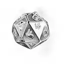 dnd dice set in motion, vertical tattoo design idea