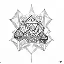 dnd dice set vertical flow tattoo design idea