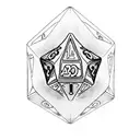 dnd dice set action tattoo design idea