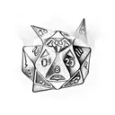 dnd dice set action tattoo design idea