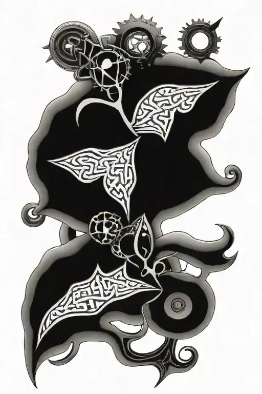 bio mechanical tattoo design idea