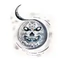 Moon with scratch tattoo design idea