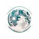 Moon with scratch tattoo design idea