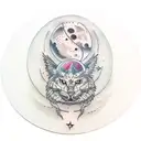 Moon with scratch tattoo design idea