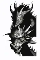 top view of a dragons head emerging from my shoulder tattoo design idea
