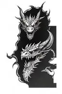 top view of a dragons head emerging from my shoulder tattoo design idea