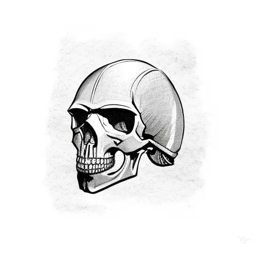 skull weqring army helmet with crossed rifles behind it tattoo design idea