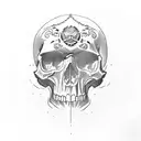 skull with helmet American football tattoo design idea