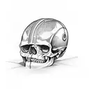 skull with helmet American football tattoo design idea