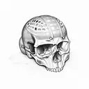 skull with helmet American football tattoo design idea