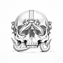 skull with helmet American football tattoo design idea