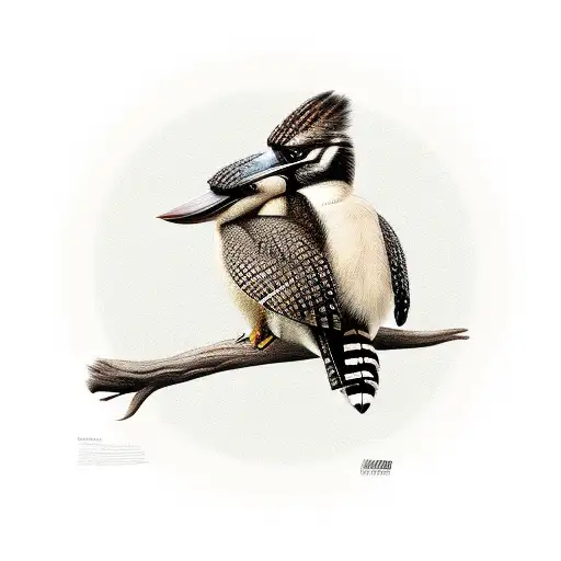 native Australian flora and fauna with kookaburra as the centrepiece tattoo design idea