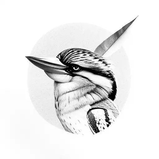 native Australian flora and fauna with kookaburra as the centrepiece tattoo design idea