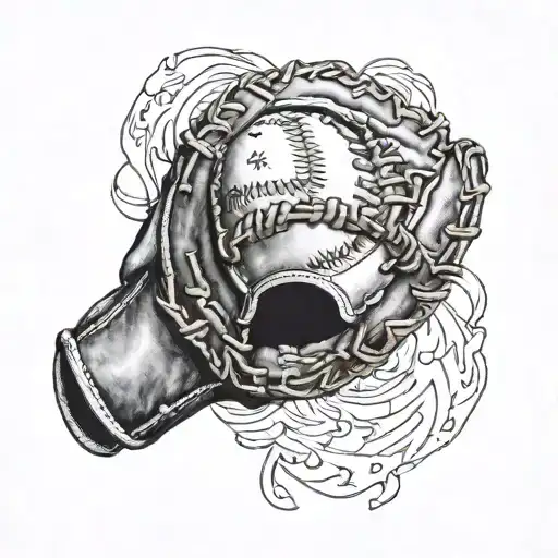 baseball glove tattoo design idea