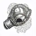 baseball glove tattoo design idea