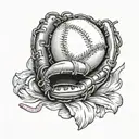 baseball glove tattoo design idea