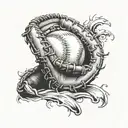 baseball glove tattoo design idea
