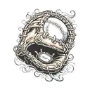 baseball glove tattoo design idea