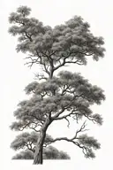 acacia tree tattoo design idea
