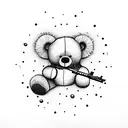 teddy bear with rifle tattoo design idea