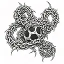 spiked twisting chains wrapped tattoo design idea