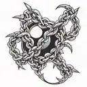 spiked twisting chains wrapped tattoo design idea