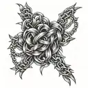 spiked twisting chains wrapped tattoo design idea