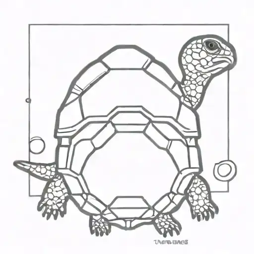 music cd box turtle tattoo design idea