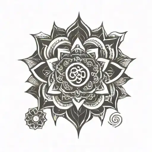 Om symbol or a lotus flower, combined with the phrase “Seek and you shall find,” blending your cultural heritage  tattoo design idea