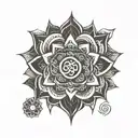 Om symbol or a lotus flower, combined with the phrase “Seek and you shall find,” blending your cultural heritage  tattoo design idea