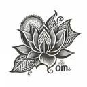Om symbol or a lotus flower, combined with the phrase “Seek and you shall find,” blending your cultural heritage  tattoo design idea