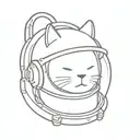cat astronaut tattoo design idea