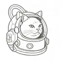 cat astronaut tattoo design idea