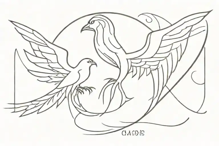 i need a word "Phoenix" with number "1993 tattoo design idea