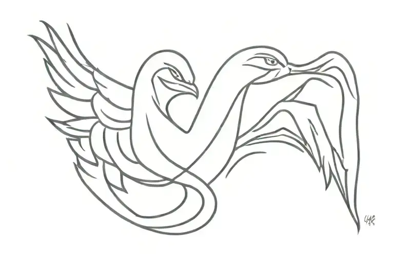 word "Phoenix" with number "1993 tattoo design idea