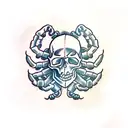Scorpion, skull tattoo design idea
