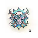 Scorpion, skull tattoo design idea