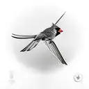  cardinal flying towards at an angle tattoo design idea