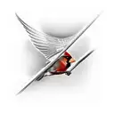  cardinal flying towards at an angle tattoo design idea