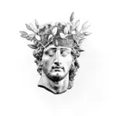 Roman Bust with Olive Branch tattoo design idea