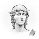 Roman Bust with Olive Branch tattoo design idea