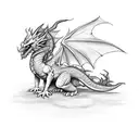 an elf riding a fire dragon tattoo design idea