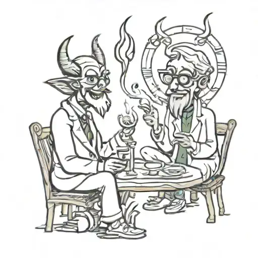 god &the devil  discussing  my life tattoo design idea