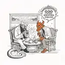 god &the devil  discussing  my life tattoo design idea
